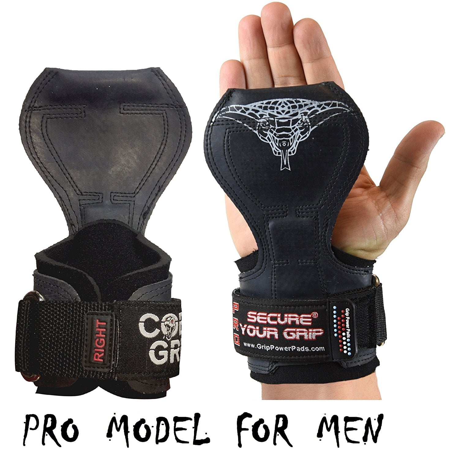 Cobra Grips PRO Weight Lifting Gloves, Heavy Duty Straps, Hand