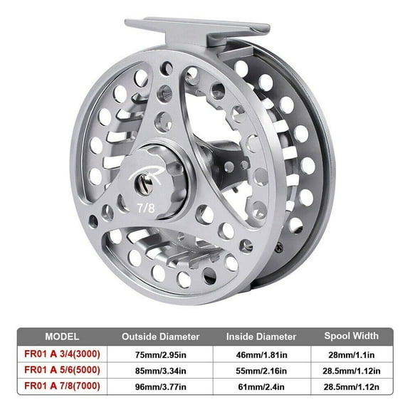 Saltwater Fly Fishing Reel CNC-Machin​ed Aluminum 3/4-5/6-7/8 WT Fly Wheel