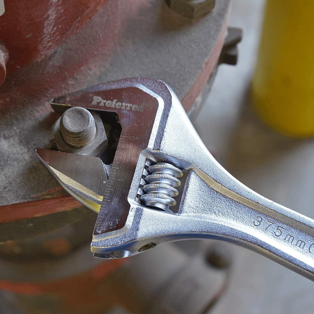 Proferred T05056 Standard Adjustable Wrench, Chrome Finish, 15"
