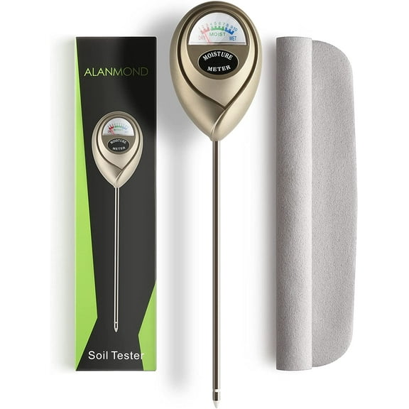 ALANMOND Soil Moisture Meter Garden Plant Flower Testing Tester Detector–Golden