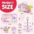 thumbnail image 3 of Joyfy 35 Pcs Unicorn Tea Set for Little Girls, Princess Tea Time Toy  Including Sweet Bun, Candy, Teapot Tray Cake, Carrying Case,Kids Kitchen Pretend Play,Christmas Birthday Gift for Girls Age 3-6, 3 of 9