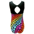 thumbnail image 2 of Girls Gymnastics Leotard - Tank with Keyhole (Rainbow Flowers, Youth 8-10), 2 of 2