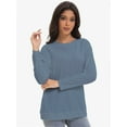 thumbnail image 4 of Womens Blouse Tops Loose Crew Neck Long Sleeve Casual T-Shirts, 4 of 6