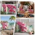 thumbnail image 4 of 2 Pack Outdoor Waterproof Throw Pillow Covers,Summer Watercolor Wildflower Leaf Decorative Square Patio Pillowcases for Chair Couch Sofa 16x16in, 4 of 9