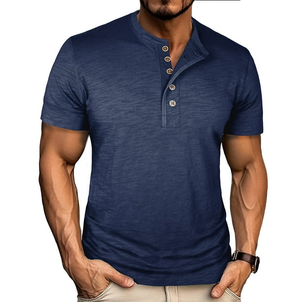 Ceisia Men's Gradient Printed Casual Elastic Sports Round Neck Activewear Top Gift