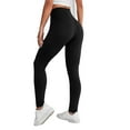 Women's Casual Plain Regular Black Leggings Petite XXS