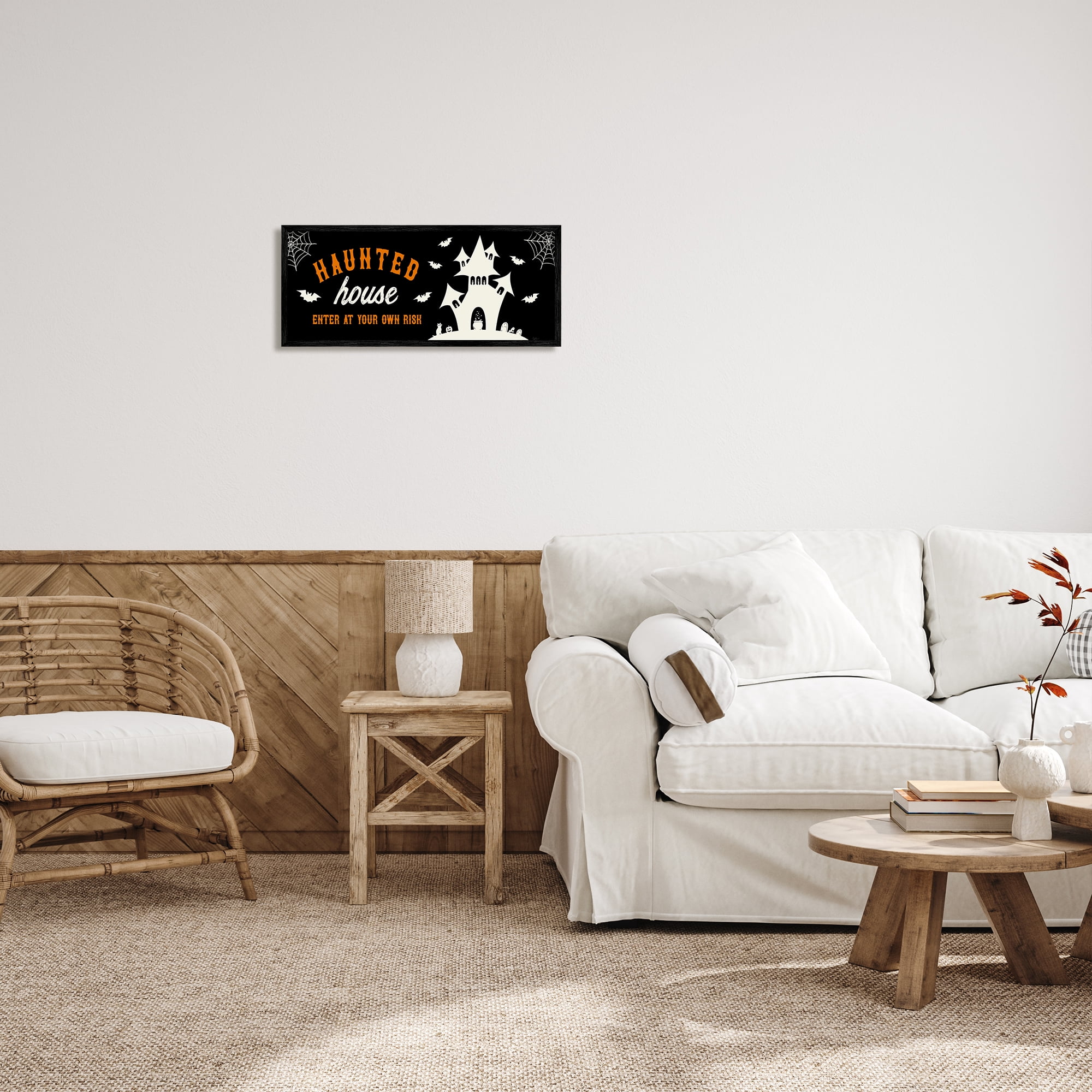 Stupell Indtries Haunted Hoe Enter at Own Risk Spooky Halloween,24 x 10,Design by Natalie Carpentieri