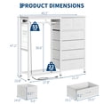 thumbnail image 2 of 30"-49.2" Garment Rack with 4-6 Drawers & Charging Station – Metal Closet Organizer with Hanging Rod & Hooks – Bedroom & Hallway – Multiple Colors, 2 of 9
