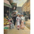 thumbnail image 3 of Basile Lemeunier 20x24 Black Modern Framed Museum Art Print Titled - Elegant for a Walk (1900), 3 of 5