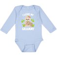 thumbnail image 3 of Inktastic Cute Sloth I Love My Grammy with Green Leaves Boys or Girls Long Sleeve Baby Bodysuit, 3 of 5
