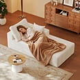 thumbnail image 5 of Flannel Fabric Chaise Lounge, No Assembly Required and Space Saving, White, 5 of 6