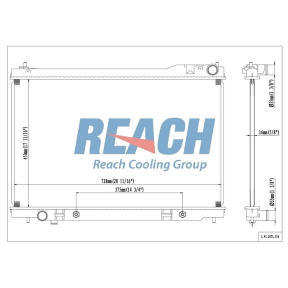 REACH 41-2671 Radiator for 08-03 Infiniti FX45, Automotive Radiator Replacement Part