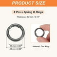 thumbnail image 2 of Uxcell Spring O Rings, Metal Round Clips Keyrings Snap Buckle Clasps for Keychains Bags Purses Straps Dog Leashes DIY Craft Black 1 Inch, 2 of 7