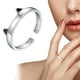 thumbnail image 2 of Ajustable Amantes Joyería Anillo de Plata Mascota S925 Gato Mascota Animal Abierto, 2 of 3