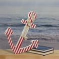 thumbnail image 3 of Northlight 16" Red and White Striped Nautical Hanging Anchor with Rope Wall Art, 3 of 3