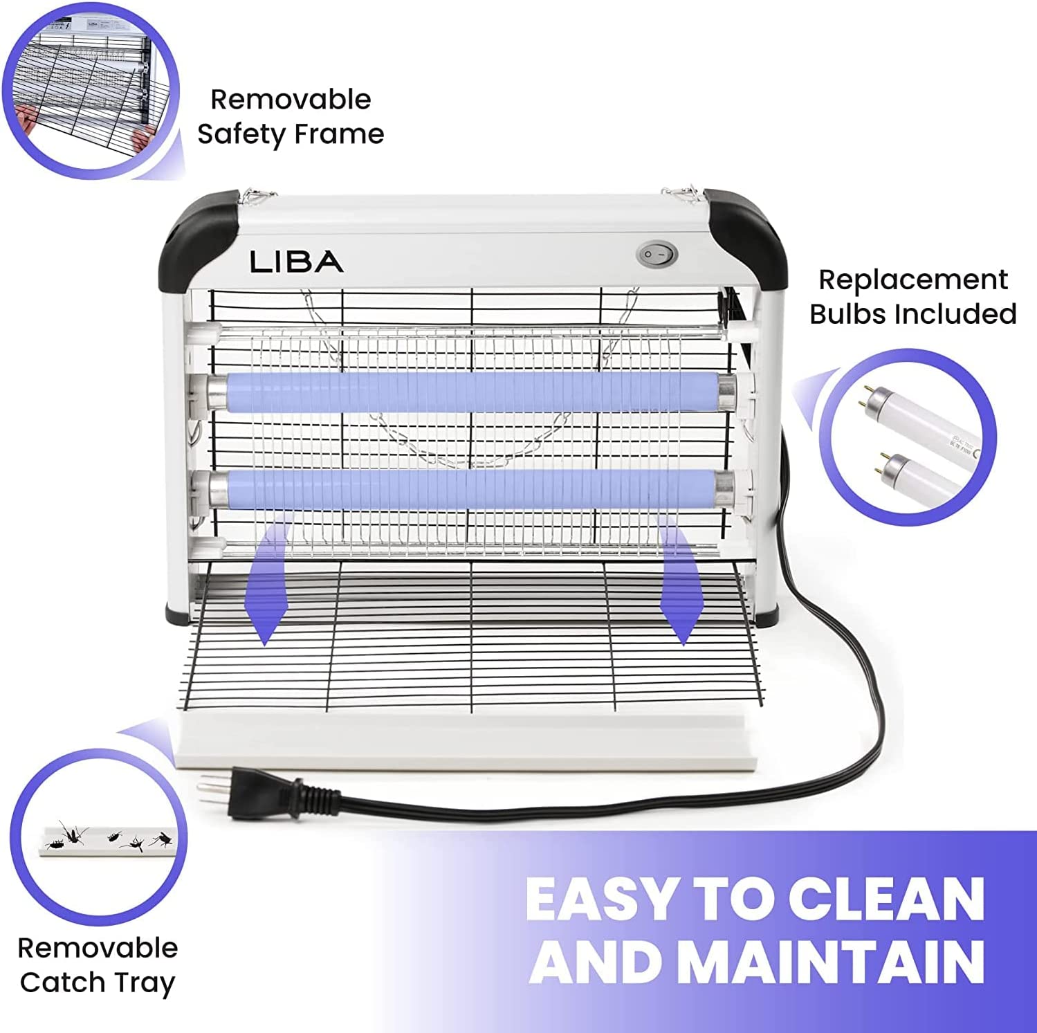 Liba 2800V UV Light Bug Zapper with 2 Replacement Bulbs photo 3