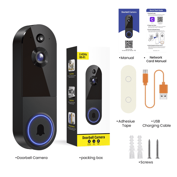 1440p Wireless Video Doorbell | Smart AI Motion Tracking & Infrared Night Vision (No Receiver)