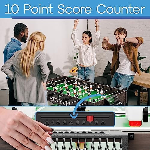 SereneLife Competition Sized Foosball Table, Full Size 48in Portable Soccer with Ball for Home, Arcade Game Room, Board Game for Indoor or Outdoor, Family Game Night, Perfect for Kids and Adults