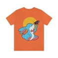thumbnail image 2 of Little Rabbit Butterfly Sun Playful Happy Nice Unisex Jersey T- Shirts, 2 of 10