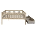 thumbnail image 5 of Full Size Daybed with Two Storage Drawers, Solid Wood Sofa Bed Frame with Guardrails and Support Slats, Low Platform Bed Frame for Teens Girls & Boys, No Box Spring Needed, Natural, 5 of 7