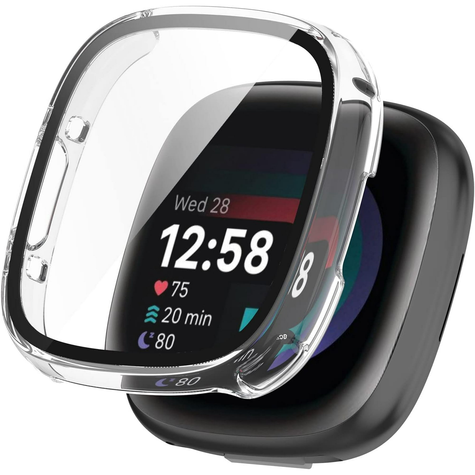 GFDYREE Compatible with Fitbit Versa 4 Sense 2 Case Full Coverage Screen Protector with Tempered Glass Hard PC Protective Cover Anti Scratch Bumper Shell for Versa 4 Sense 2 Smartwatch Walmart