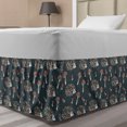 thumbnail image 1 of Hedgehog Bed Skirt, Forest Animal in Floral Pattern with Mushrooms Childish Cartoon, Elastic Bedskirt Dust Ruffle Wrap Around for Bedding Decor, 4 Sizes, Charcoal Grey Coral and Ecru, by Ambesonne, 1 of 2