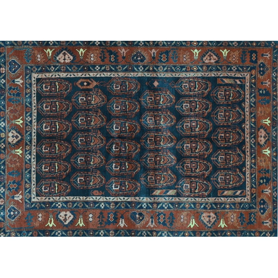 Ahgly Company Indoor Rectangle Persian Light Blue Traditional Area Rugs, 5' x 7'