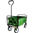 thumbnail image 2 of Collapsible Wagon with Wheels, SEGMART Garden Cart Foldable Wagon, Wagon for Groceries with Cup Holder, Grocery Wagon with Adjustable Handle, Beach Wagon for Sand Park Garden Camping, Green, H870, 2 of 15