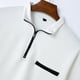 thumbnail image 4 of Blusa y camisa de manga larga con cuello vuelto para hombre, informal, de moda, con media cremallera y bolsillo., 4 of 7