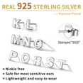 thumbnail image 6 of ChicSilver Minimalist 925 Sterling Silver 26 Letters A-Z Stud Earrings Suitable for Sensitive Ears Women Jewelry Gifts Daily Wear (With Gift Box), 6 of 7