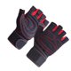 thumbnail image 3 of Soidarity 1 par de guantes de Fitness, manoplas de entrenamiento de levantamiento de pesas de medio dedo, accesorios de protección de manos portátiles Ropa Deportiva, Zapatos L rojo Soidarity OD027584-03, 3 of 6