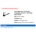 thumbnail image 2 of Front Right Outer Tie Rod End - Compatible with 2014 - 2019 Rolls-Royce Wraith 2015 2016 2017 2018, 2 of 2
