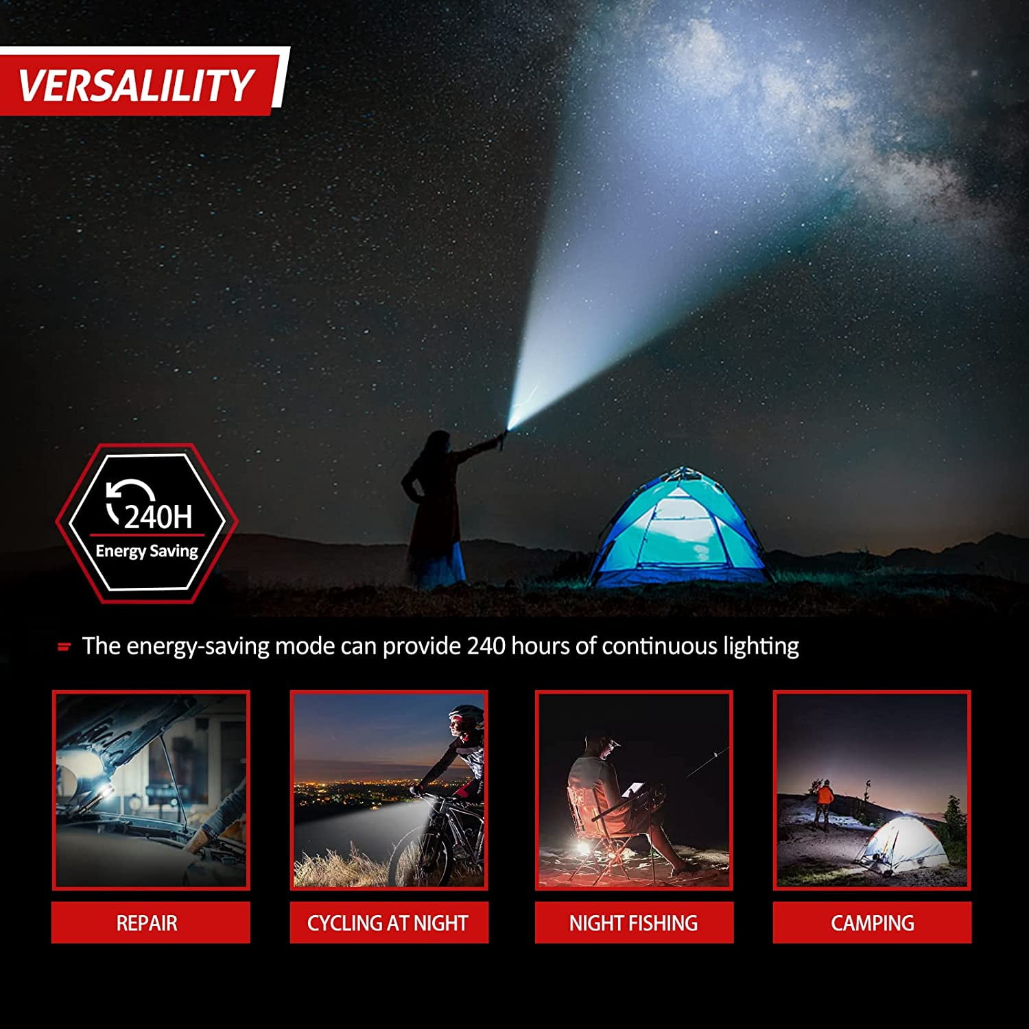 Flashlight, Rechargeable Magnetic LED Flashlight High Powered 1300 Lumens,Tactical LED Light Torch COB Work Light,9 Modes,IP67 Outdoor Gear A7