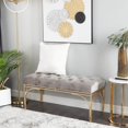 thumbnail image 2 of Metal Bench with Velvet Seat, 2 of 9