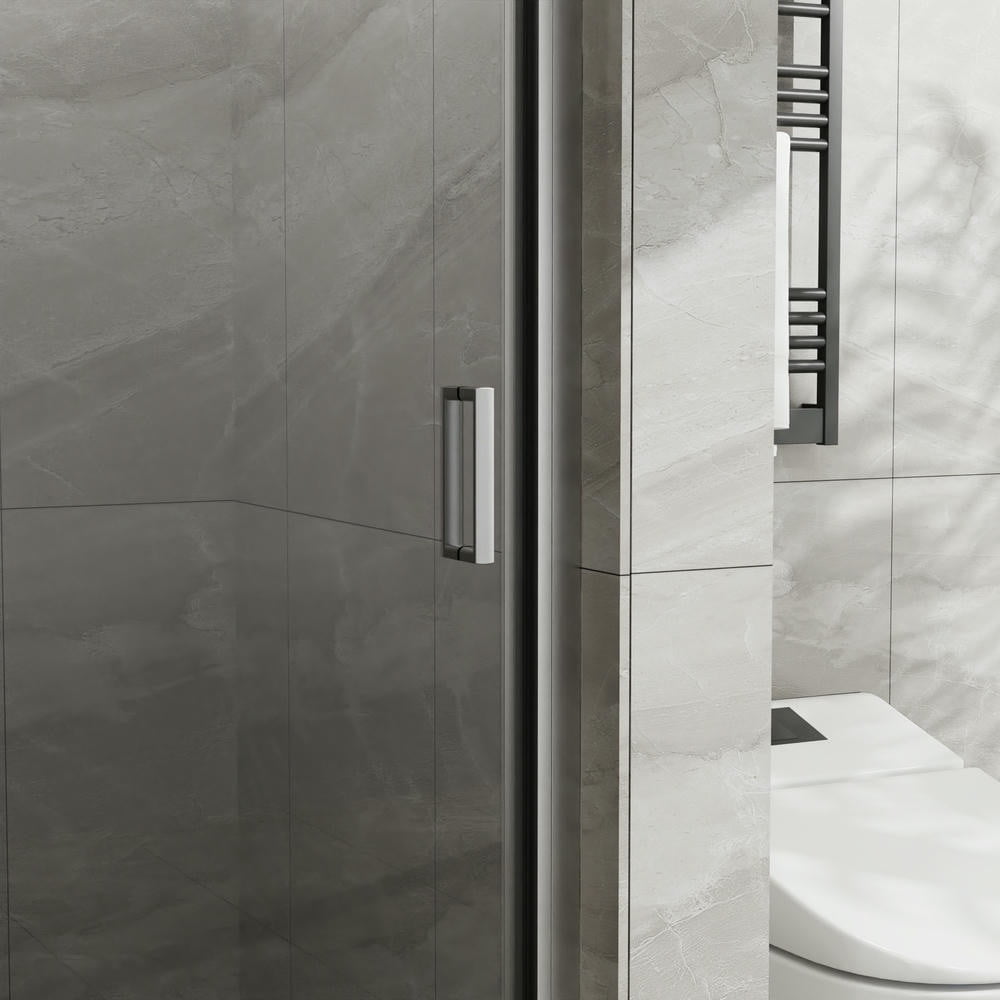Resenkos Shower Enclosure Door,Shower Stall Door,34"x72" Pivot Shower Door, 1/4 inch Thick Tempered Glass Swing Shower Door in Chrome