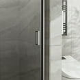 thumbnail image 5 of Topcobe 34 In. X 72 In. Pivot Shower Door, 1/4 Inch Thick Tempered Glass Swing Shower Door in Chrome Finish, Semi-Frameless Design, Glass Shower Door, Walk In Shower Kit, Bathroom Glass Door, 5 of 6