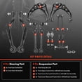 thumbnail image 3 of A-Premium 12Pcs Front Suspension Kit Upper Lower Control Arm Tie Rod End Sway Bar Link Compatible with Mazda 6 2003 2004 2005 2006 2007, 3 of 9