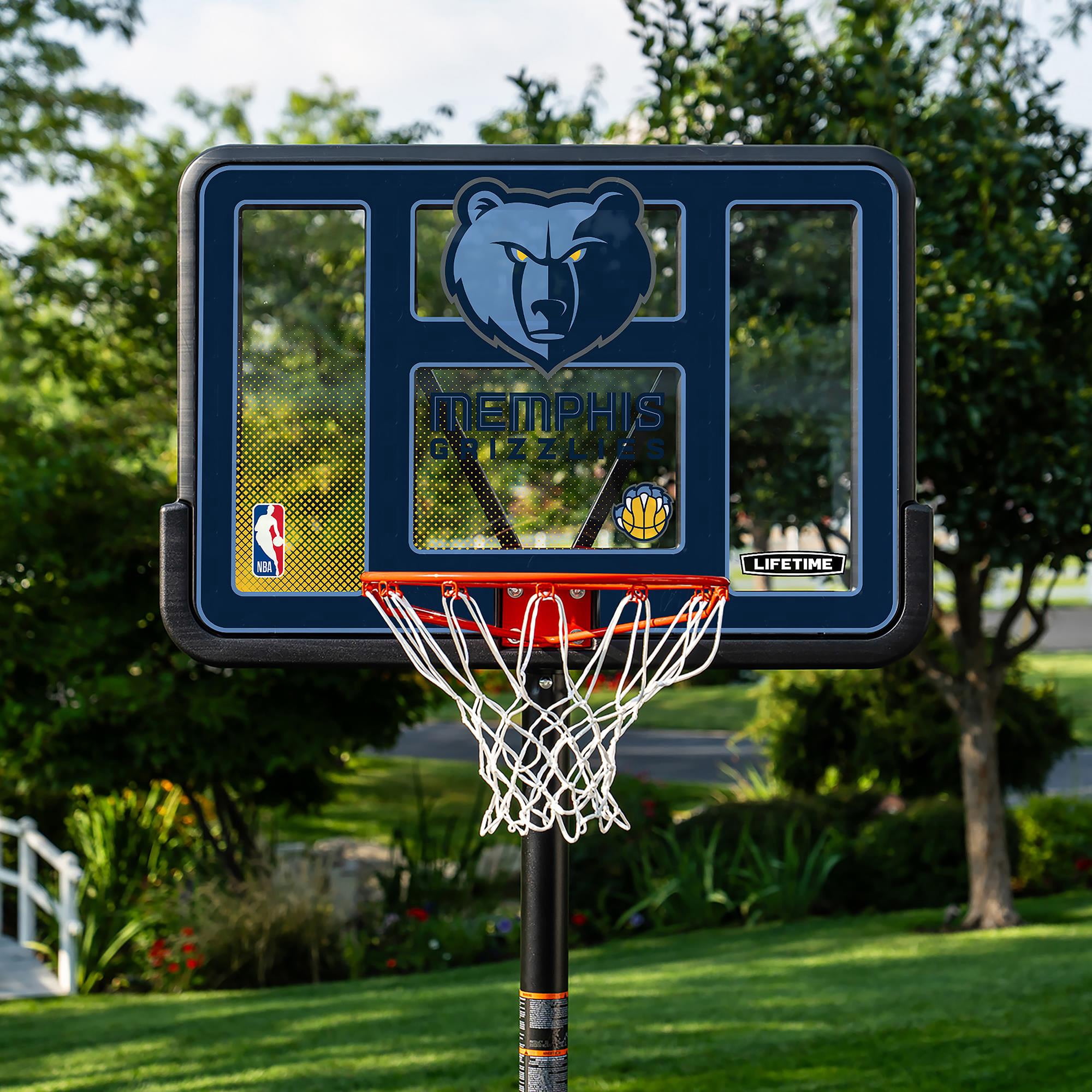 Lifetime NBA Memphis Grizzlies 44" Portable Basketball Hoop with Wheels - 7.5 to 10 Ft Adjustable Height