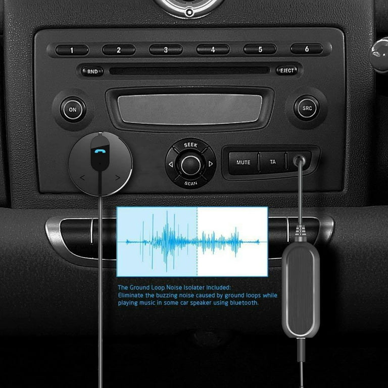 Besign Kit de coche Bluetooth 4.1 para hablar con manos libres y  transmisión de música, receptor de audio inalámbrico con cargador USB de  doble puerto