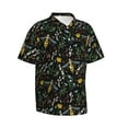 thumbnail image 2 of Uemuo Wasp and Florals Printed Regular Fit Short Sleeve Casual Hawaiian Shirt for Men,Aloha shirt,Tropical shirt,Floral print shirt,Vacation Beach shirt-Medium, 2 of 9