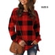 thumbnail image 3 of Guardurnaity Jersey femenino a cuadros de manga larga para mujer, sudadera deportiva con parte inferior dividida, sudadera informal para chica Prendas para la parte del cuerpo Rojo S, 3 of 6