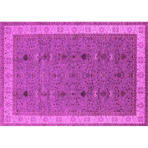 Ahgly Company Indoor Rectangle Oriental Pink Traditional Area Rugs, 7' x 10'