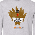 thumbnail image 4 of Inktastic Turkey Holding a Sign Says Eat Pizza Long Sleeve Youth T-Shirt, 4 of 5