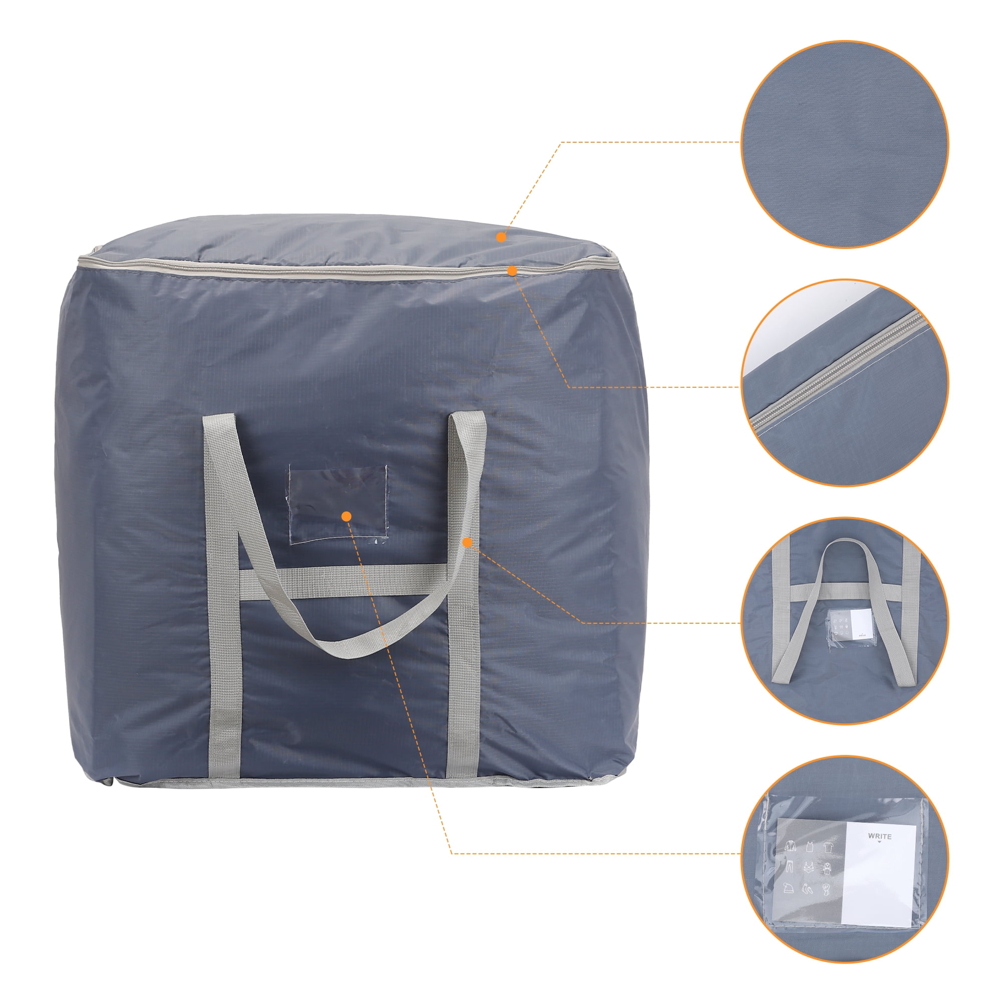 Unique Bargains 1 Pack Clothes Storage Bags Moving Bags Gray 47*22*22in