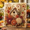 thumbnail image 3 of DIY Autumn Pearl Painting Kit, 8"x8" Fall Diamond Art Pumpkins Bead Crafts Home Decor for Adults, 3D Sparkling Sunflowers Animals Artwork with Frame Seasonal Wall Art Beginner DIY Party, 3 of 6