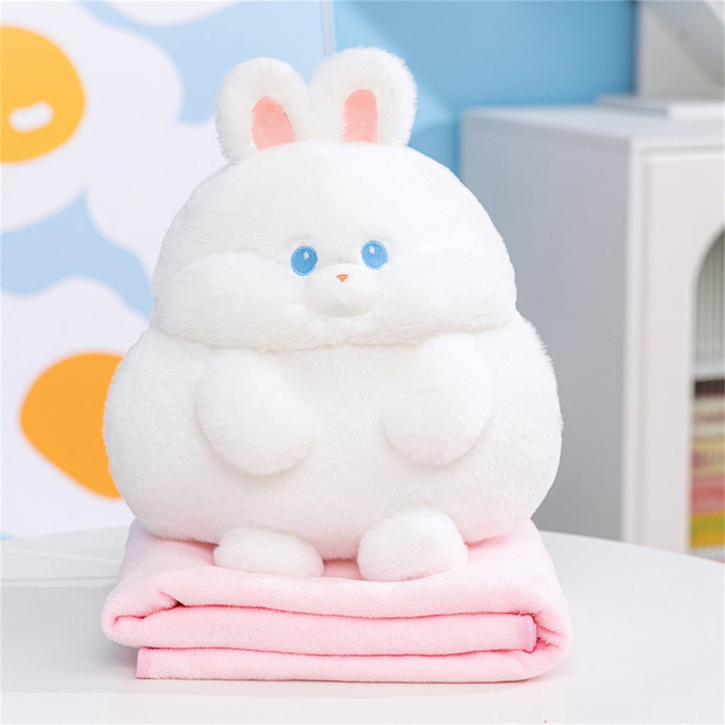 Zeiwohndc Cartoon Capybara Hamster Cushion Blanket Combo Soft Plushie Pillow Throw