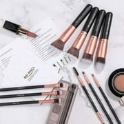 Ustar Makeup Brushes Premium Synthetic Foundation Powder Concealers Eye Shadows Makeup 14 Pcs Brush Set, Rose Golden, with Case