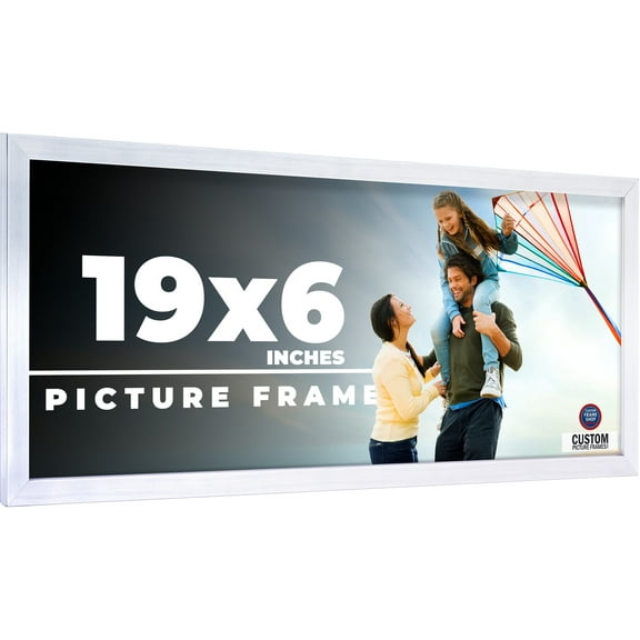 19x6 Frame Silver Real Wood Picture Frame Width 0.75 inches | Interior Frame Depth 0.5 inches |
