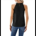 thumbnail image 4 of Tops de Lentejuelas con Cuello Halter para Mujer, Sin Mangas, Brillantes, Fruncidos, Fluidos y Brillantes, para Club, Fiestas. Negro S, 4 of 5