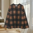 thumbnail image 5 of Wowcloth Women's Vintage Plaid Knit Button Front Coat with Round Neck and Pockets for Casual Fashion and Daily Wear, 5 of 8